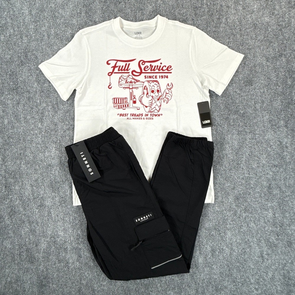 Sonneti LCKR Boys XL 18-20 Shirt Cargo Jogger Pants 2 Piece Outfit Set NWT